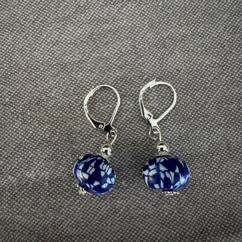 Elegant Blue and Silver Earrings